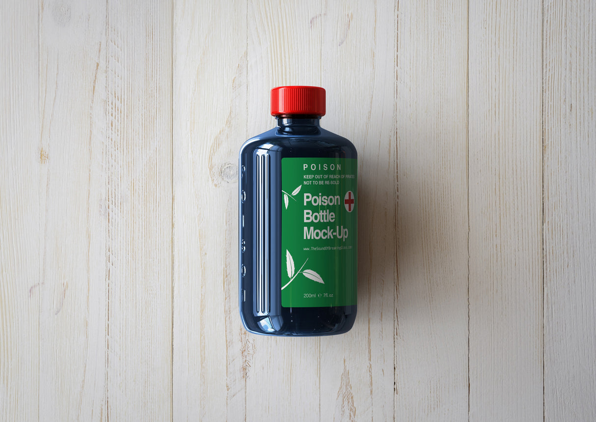 POISON Medical Bottle - Tea-Tree Oil Bottle Mock-Up | Antiseptic Bottle Mock-Up