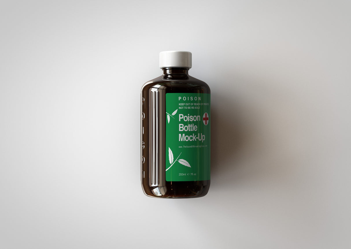 POISON Medical Bottle - Tea-Tree Oil Bottle Mock-Up | Antiseptic Bottle Mock-Up