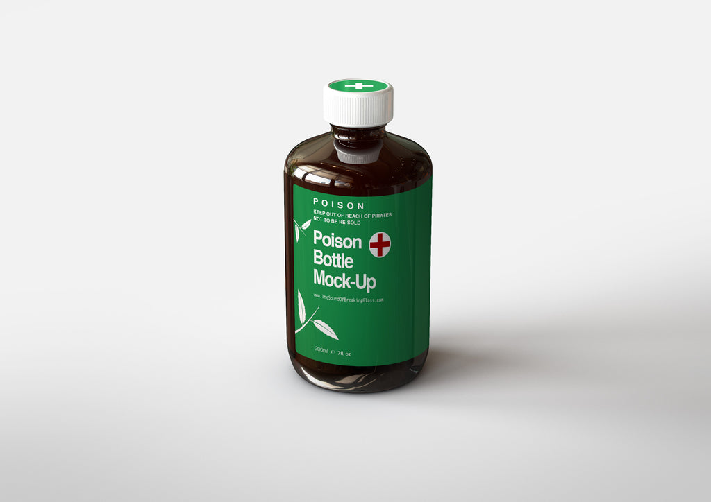 POISON Medical Bottle - Tea-Tree Oil Bottle Mock-Up | Antiseptic Bottle Mock-Up