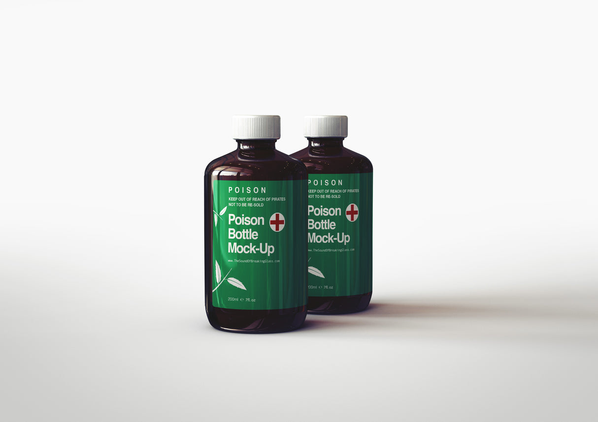 POISON Medical Bottle - Tea-Tree Oil Bottle Mock-Up | Antiseptic Bottle Mock-Up