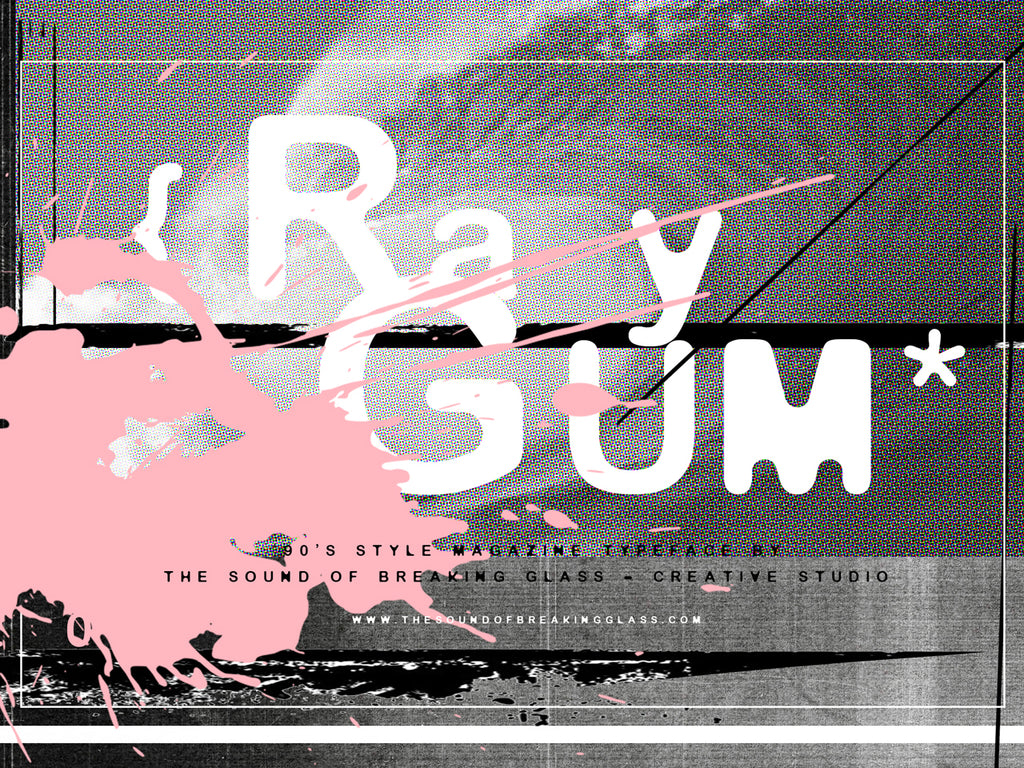 RayGum - Sans Serif Grunge Font - Free - Design by The Sound Of Breaking Glass