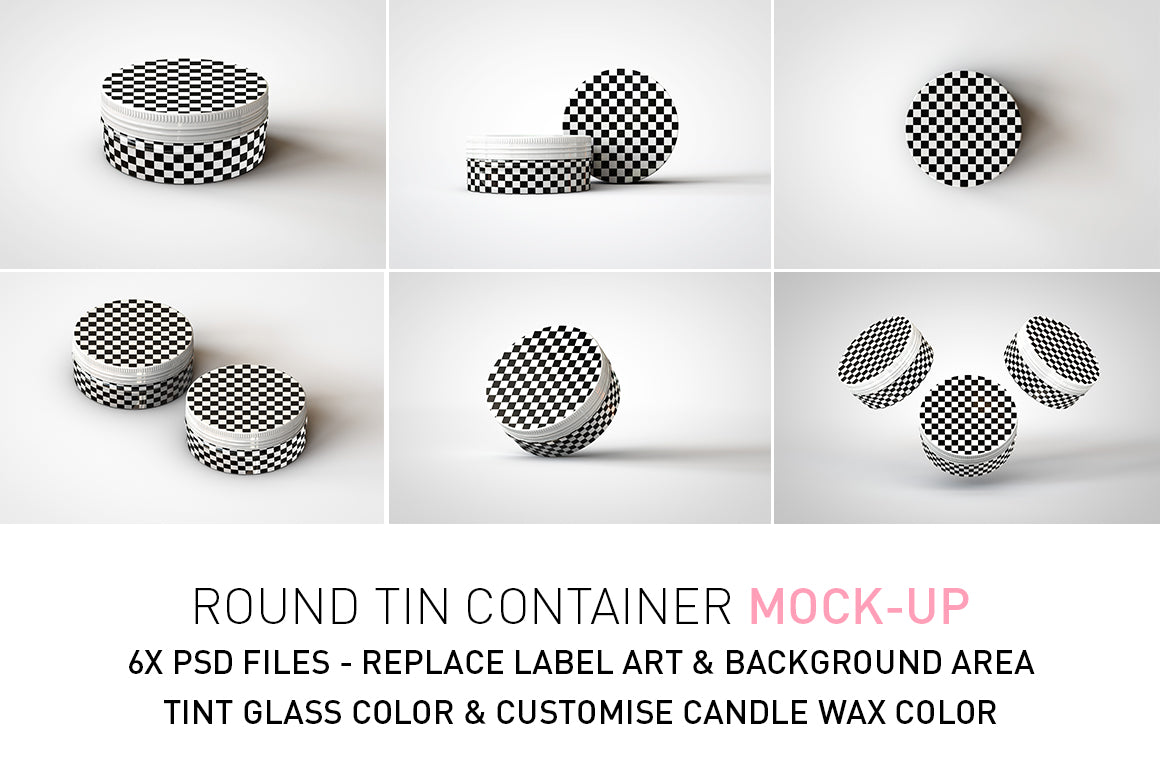 Rounded Cosmetic Tin Mock-Up | Round Metal Packaging Container Mock-Up