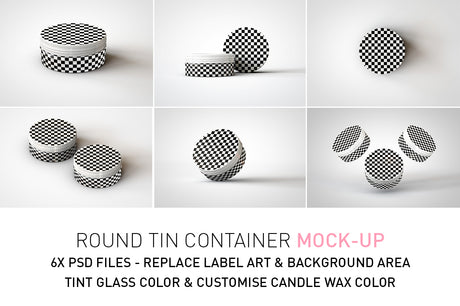 Rounded Cosmetic Tin Mock-Up | Round Metal Packaging Container Mock-Up