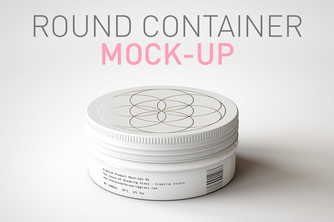 Rounded Cosmetic Tin Mock-Up | Round Metal Packaging Container Mock-Up