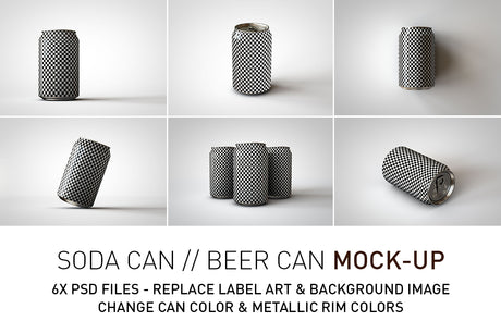 Soda Can | Beer Can Mock-Up | 355ml - 375ml - 12 US Fl oz