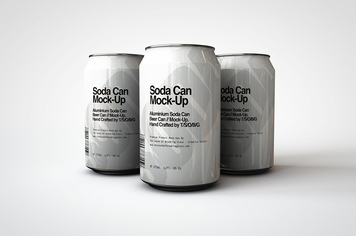 Soda Can | Beer Can Mock-Up | 355ml - 375ml - 12 US Fl oz