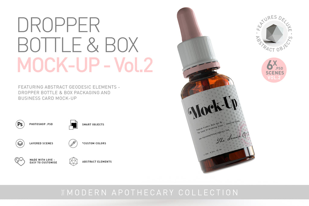 Amber Dropper Bottle & Box Mock-Up - VOL.2