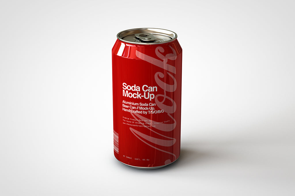 Soda Can | Beer Can Mock-Up | 440ml - 500ml - 14-16 US Fl oz
