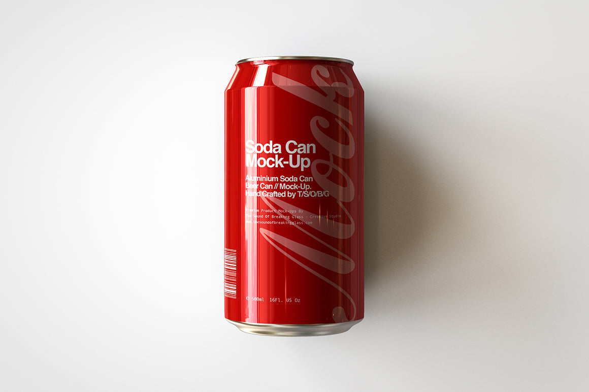 Soda Can | Beer Can Mock-Up | 440ml - 500ml - 14-16 US Fl oz