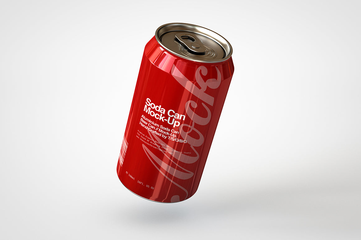 Soda Can | Beer Can Mock-Up | 440ml - 500ml - 14-16 US Fl oz