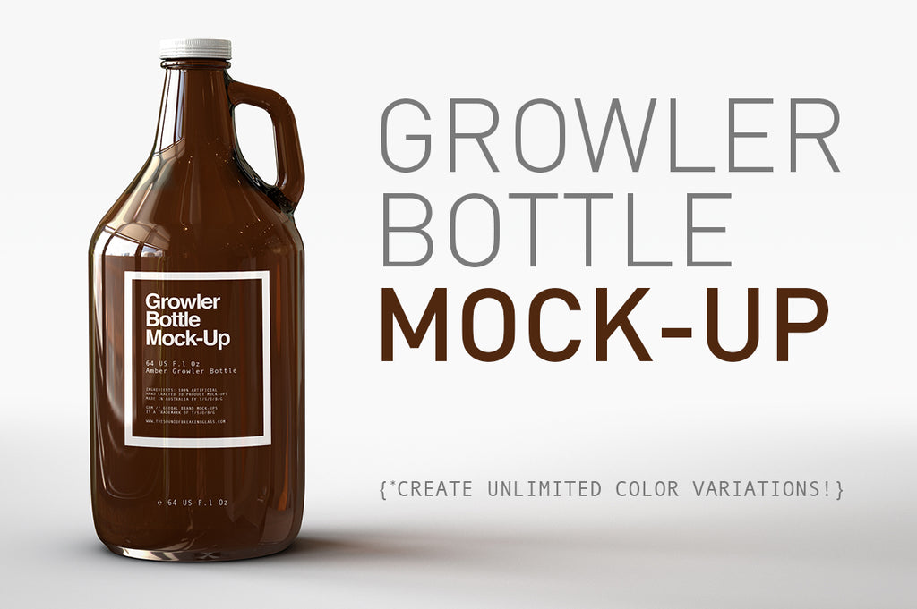 Growler Bottle Mock-Up US 64 Fl Oz | Beer Bottle Mock-Up