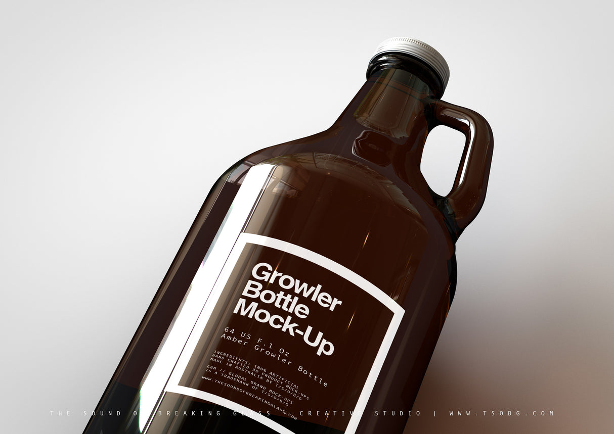 Craft Beer | Beer Jug | Growler Bottle Mock-Up - US 64 Fl Oz