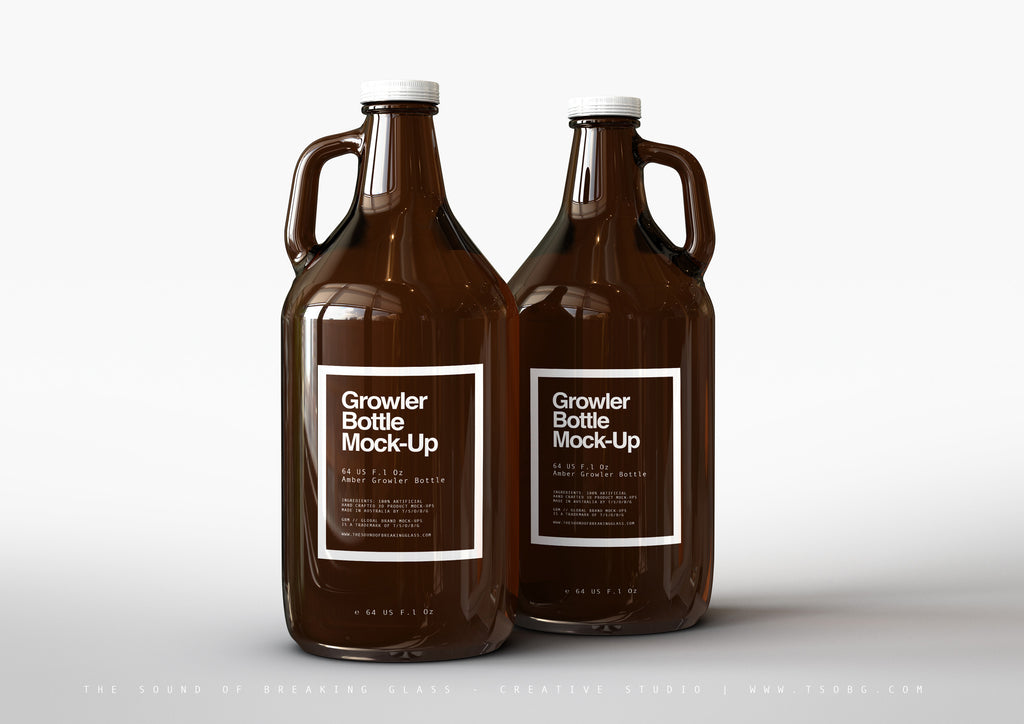 Craft Beer | Beer Jug | Growler Bottle Mock-Up - US 64 Fl Oz