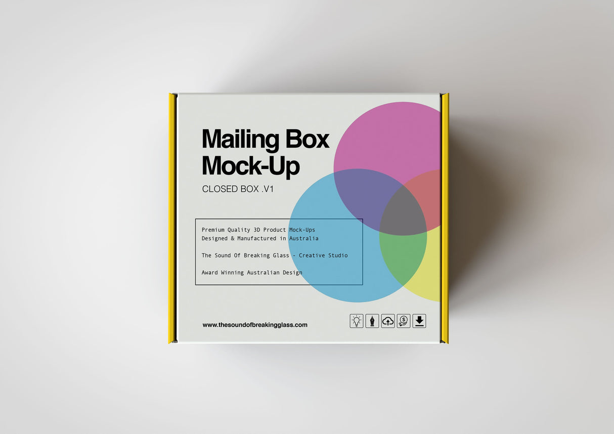 White Smooth Cardboard Mailing | Shipping Box Mock-Up - Cardboard Box sitting on Plain Background