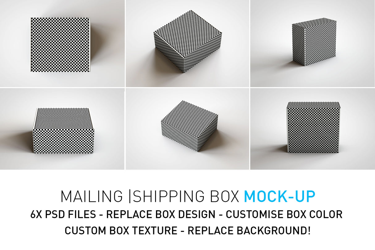 Brown Cardboard Mailing | Shipping Box Mock-Up - Cardboard Box sitting on Plain Background