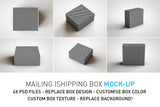 Brown Cardboard Mailing | Shipping Box Mock-Up - Cardboard Box sitting on Plain Background