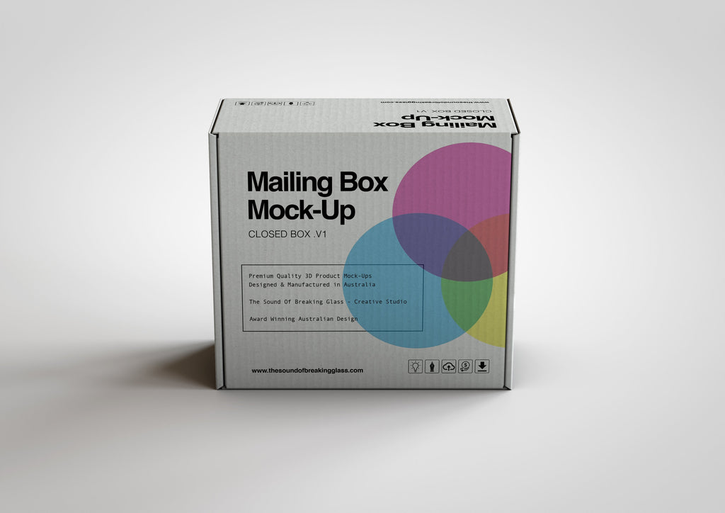 White Cardboard Mailing | Shipping Box Mock-Up - Cardboard Box sitting on Plain Background